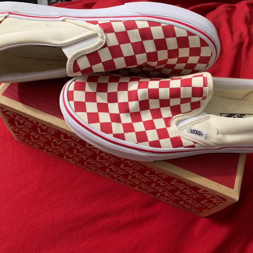 Brand New slip on checkered vans
